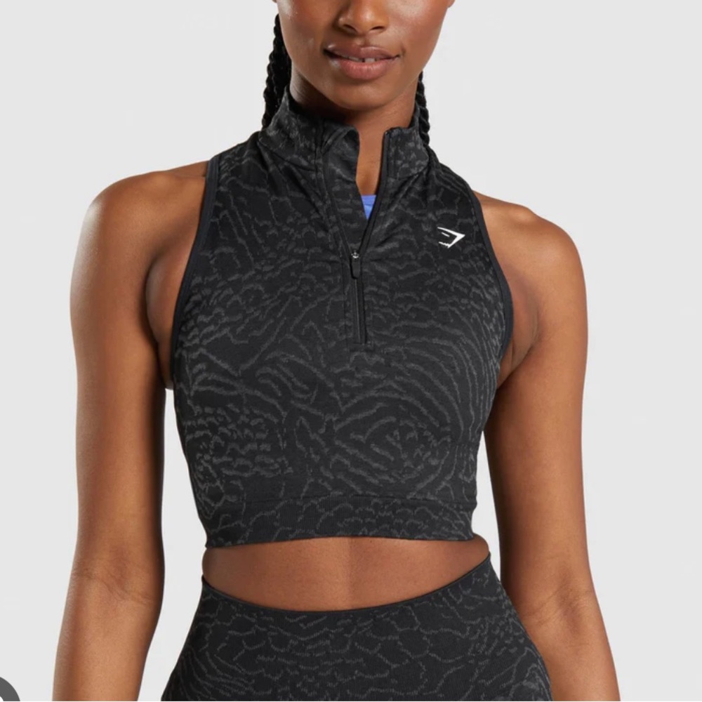 Gymshark ADAPT ANIMAL SEAMLESS CROP 1/2 ZIP